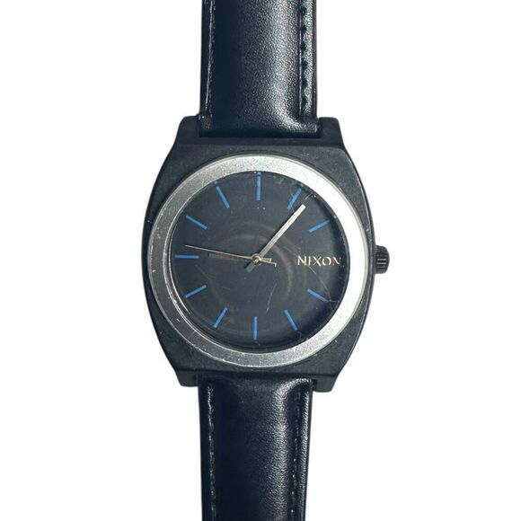 Nixon Minimal The Time Teller Designer 100M Diver Watch Polycarbonate Black Blue - Picture 4 of 9